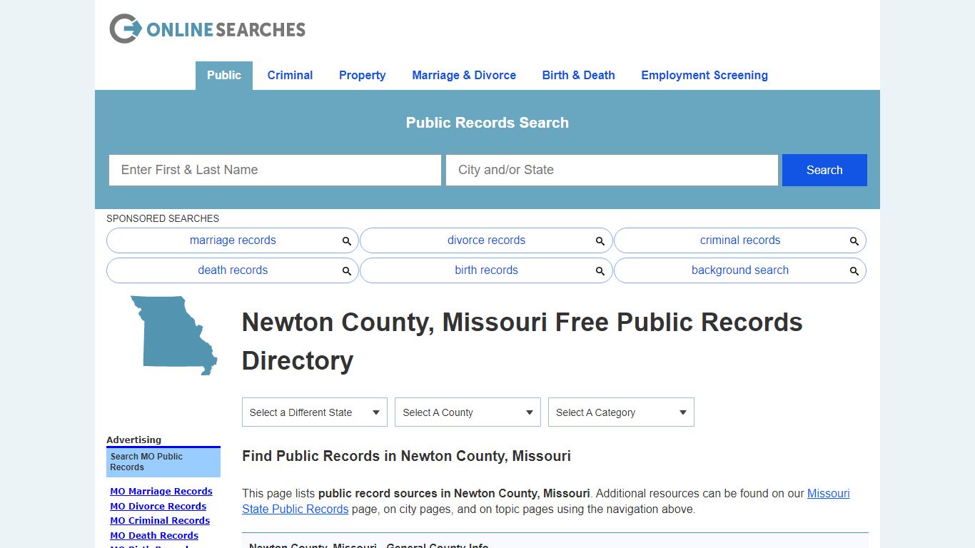 Newton County, Missouri Public Records Directory