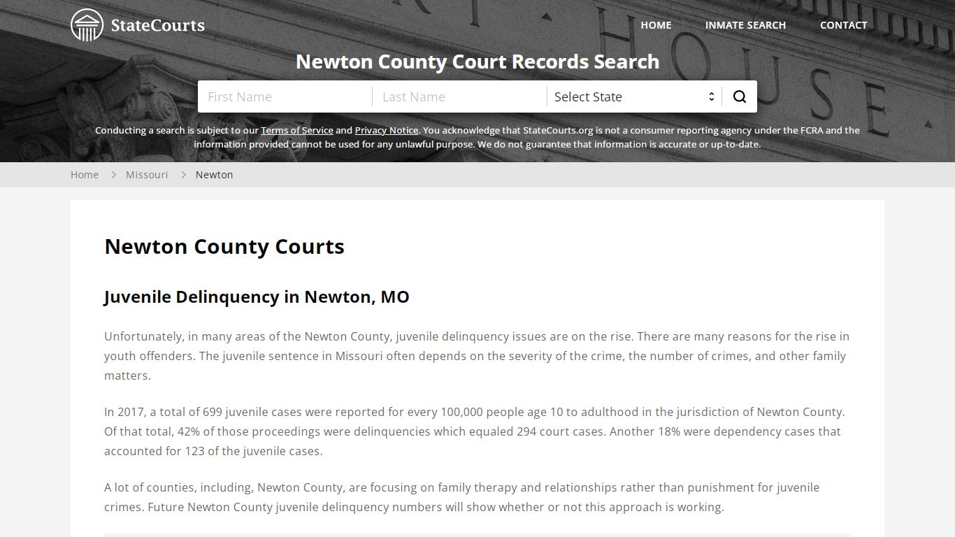 Newton County, MO Courts - Records & Cases - StateCourts