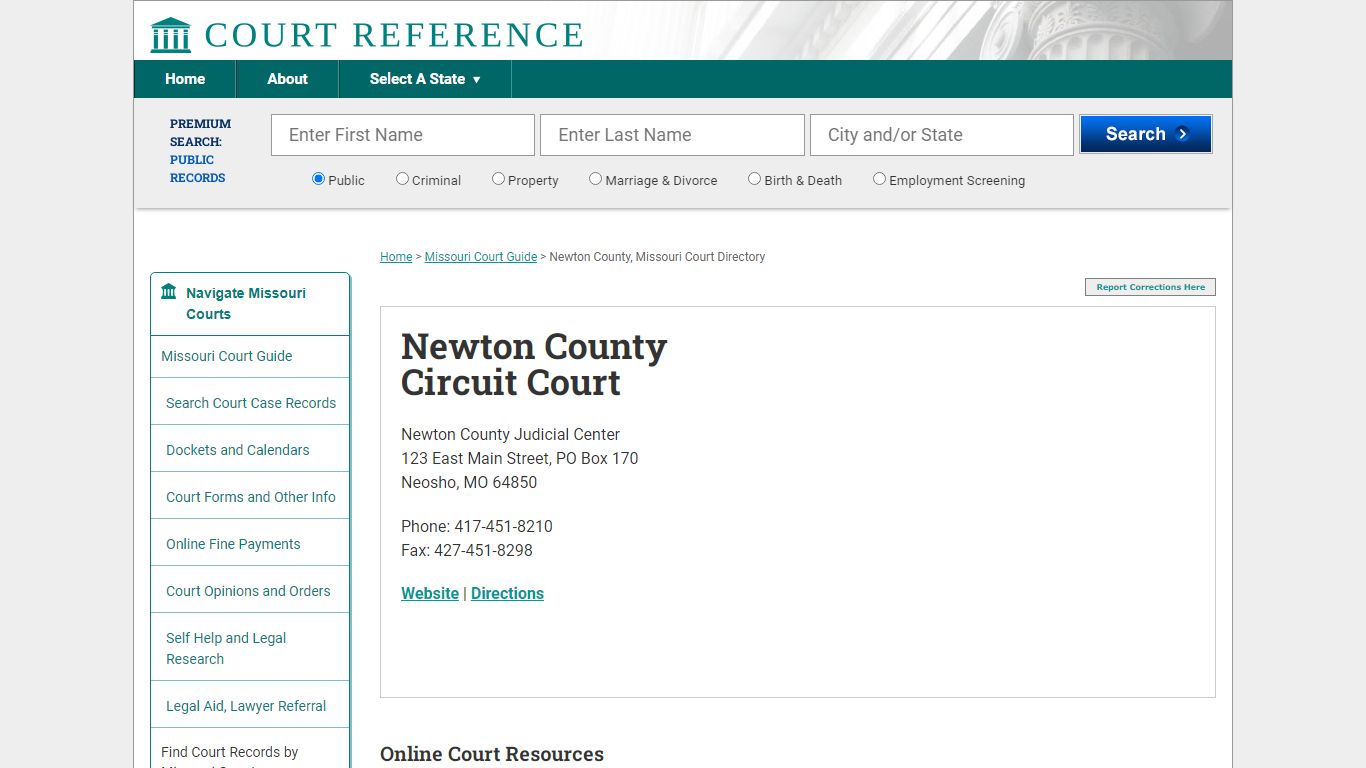Newton County Circuit Court - Court Records Directory